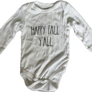 Rae Dunn White Kids Bodysuit - Happy Fall Y'all